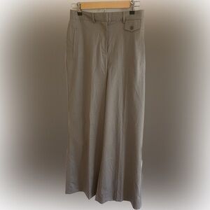 Body by Victoria Women's size 6 TALL Wide Leg Slack Pants Tan Pockets